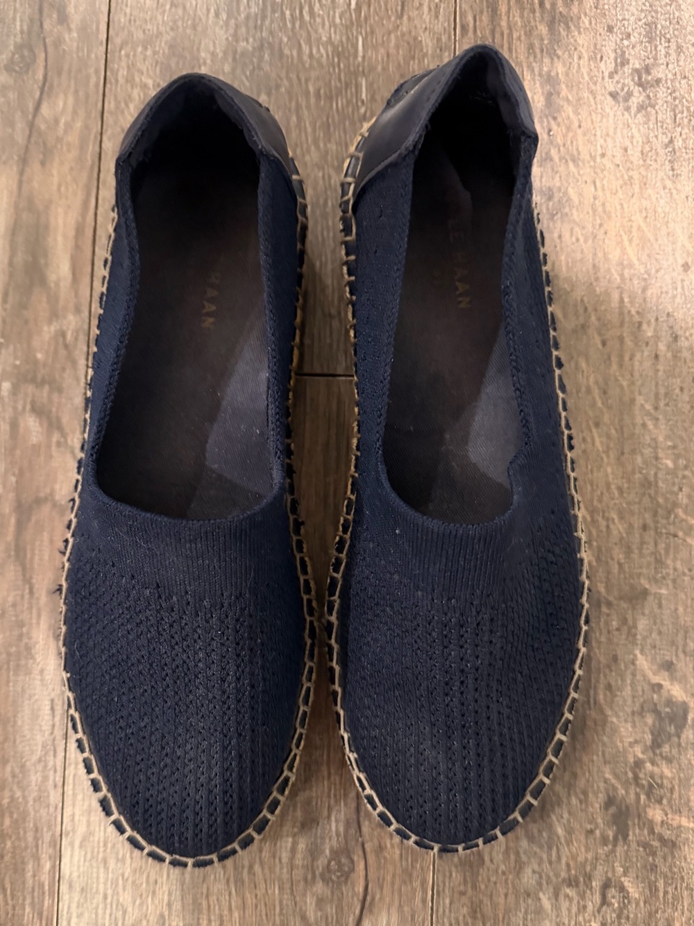 Cole Haan Navy Knit Espadrille Flats